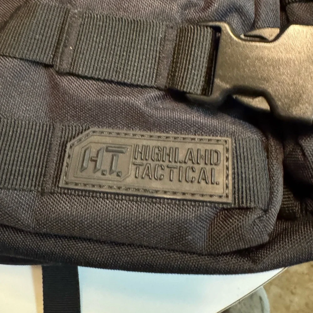 High End Highland Tactical Black Men's Heavy Duty Backpack MINT - Picture 6 of 12